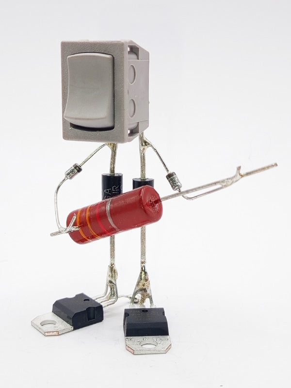Sculpture électronique - Le guitariste interrupteur