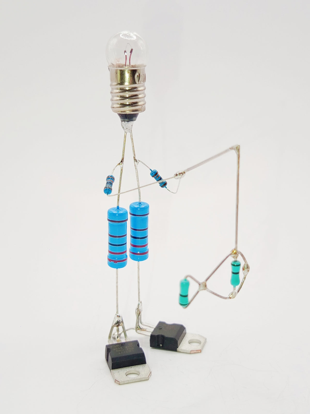 Sculpture électronique - Le pêcheur