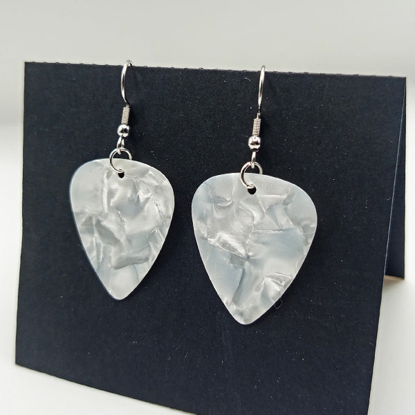 Boucles d'oreilles médiators - Nacre blanche