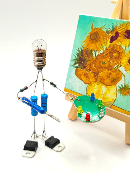 Sculpture électronique - Le peintre et son tableau