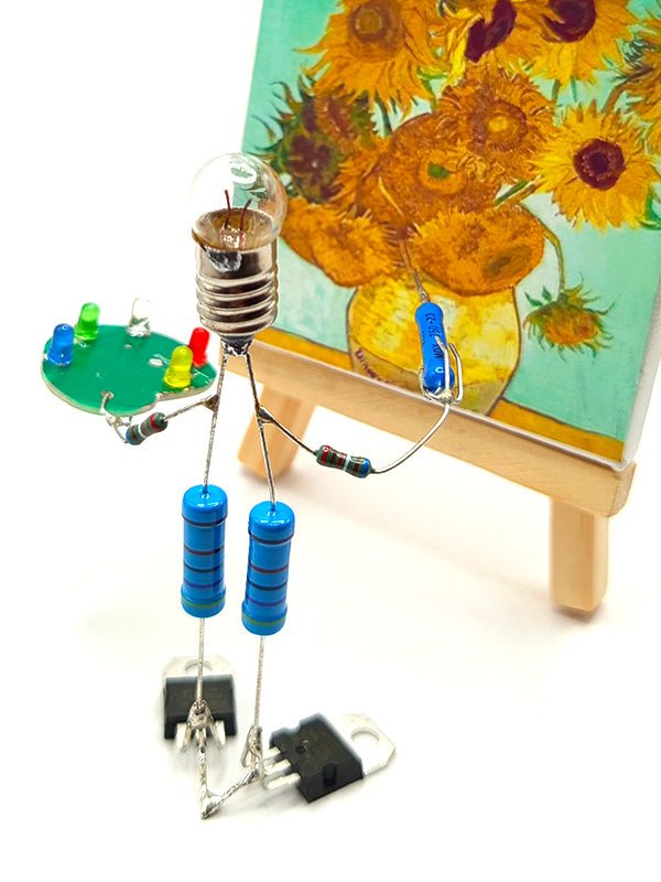 Sculpture électronique - Le peintre et son tableau